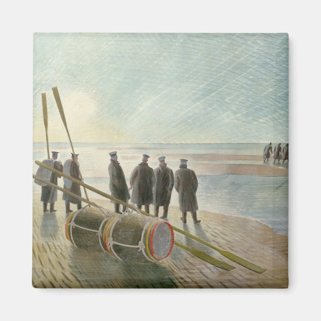 Männer am Strand (gefährliche Arbeit bei Ebbe) Magnet (Vorne)