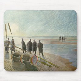 Männer am Strand (gefährliche Arbeit bei Ebbe) Mousepad