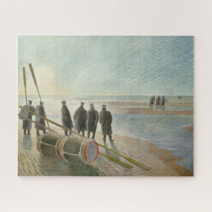 Männer am Strand (gefährliche Arbeit bei Ebbe) Puzzle