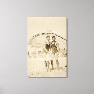 Männer am Strand Stehend Leinwanddruck