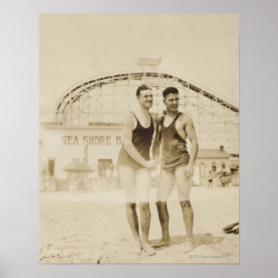 Männer am Strand Stehend Poster