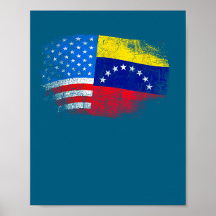 Männer Amerikanische Flagge USA Unterstützung Vene Poster