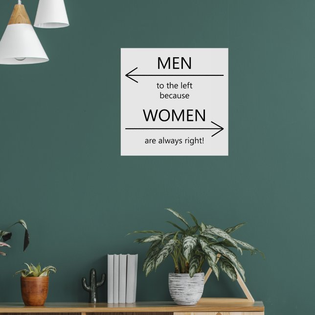 Männer an den links, weil Frauen immer Recht haben Poster (Wohnzimmer 1)