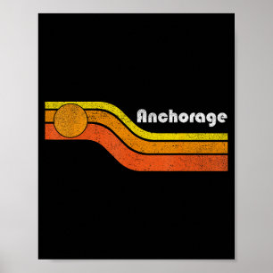 Männer Anchorage Vintage 70er 80er Retro Poster