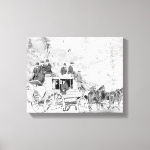 Männer auf einem Foto von "Deadwood Coach" Leinwanddruck