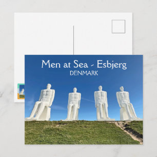 Männer auf See Dänemark Postkarte! Postkarte