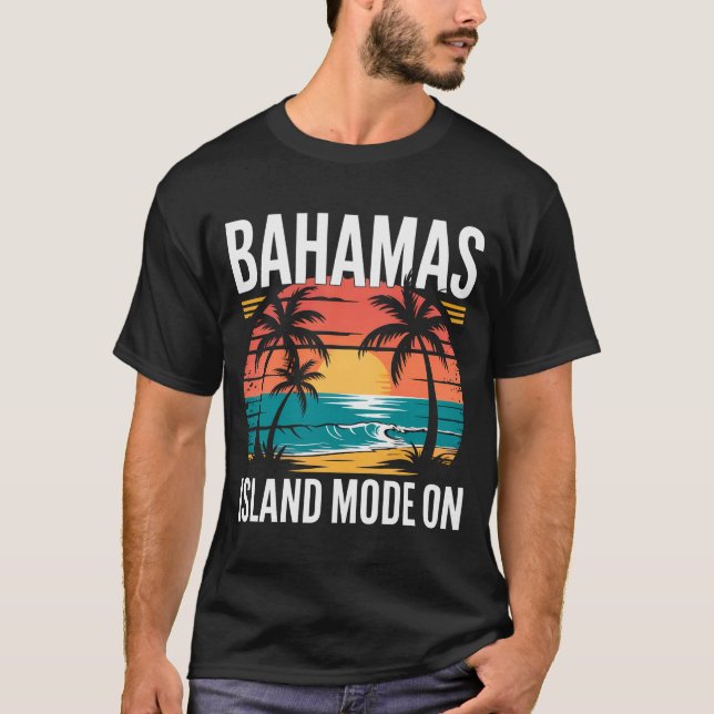 MÄNNER BAHAMAS TSHIRT Insel-Modus An Sommerstrand (Vorderseite)