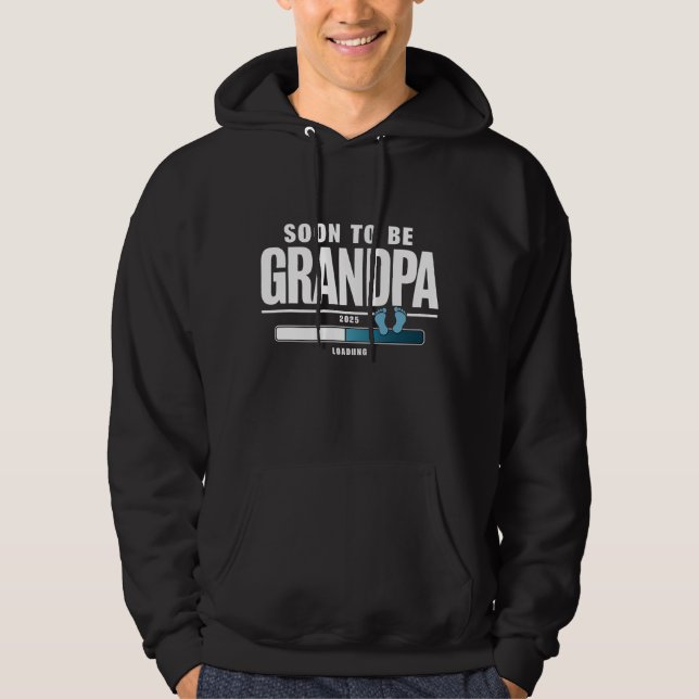 Männer bald Großvater EST 2025 neuer Großvater Hoodie (Vorderseite)