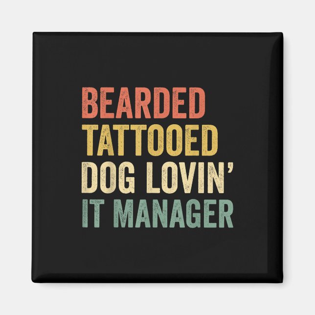 Männer Bartete Tattooed Hund Lovin IT-Manager Bart Magnet (Vorne)