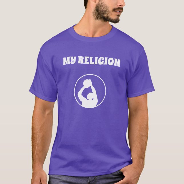 Männer Basic T-Shirt | Basketball Meine Religion (Vorderseite)