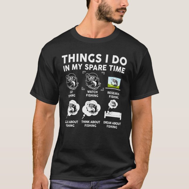 Männer-Bassfischen  Dinge tun Freizeit  Angler T-Shirt (Vorderseite)