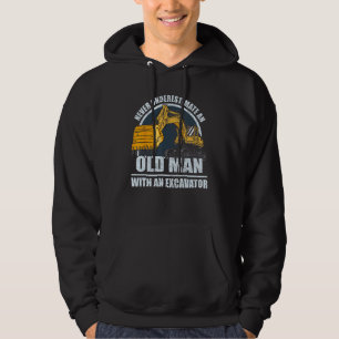 Männer Bauarbeiter Schwere Ausrüstung Bagger Hoodie