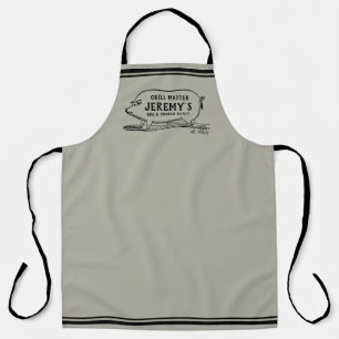 Männer BBQ Vintage Schwein Personalisiertes Grille Schürze