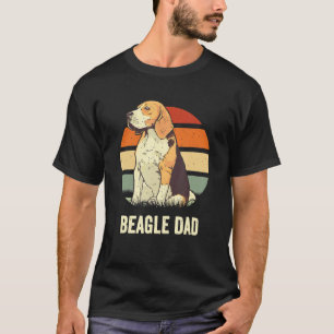 Männer Beagle Vater Retro Sonnenuntergang gestört  T-Shirt