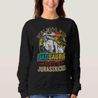 Männer bedrückten Dadsaurus Dinosaur Rex Vatermann Sweatshirt