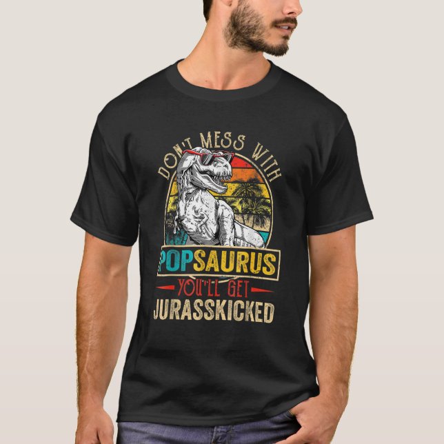 Männer bedrückten Popsaurus Dinosaurier Rex Vateri T-Shirt (Vorderseite)