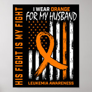 Männer bekämpfen Orange Leukämie Krebsbewusstsein Poster