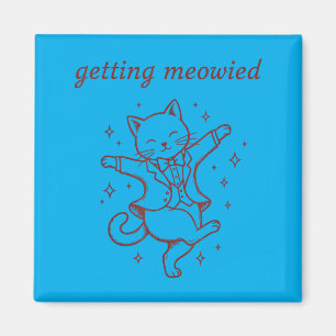 Männer Bekommen Meowied Katzenhochzeit Lustige Bra Magnet