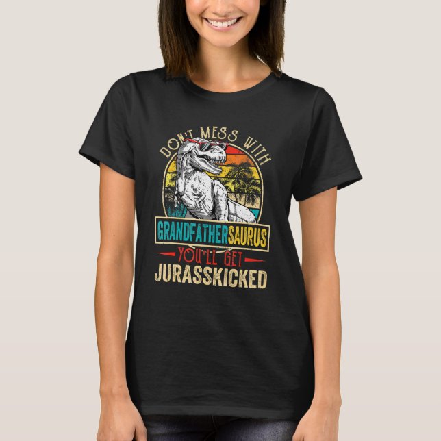 Männer bekümmert Grandfathersaurus Dinosaurier Rex T-Shirt (Vorderseite)