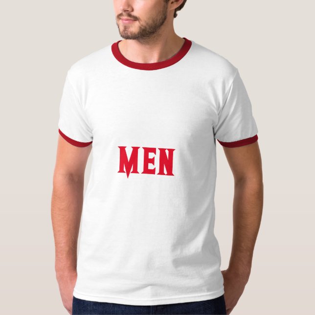 Männer Benutzerdefinierter Textname Rote Farbe Män T-Shirt (Vorderseite)