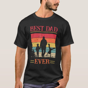 Männer Bester Vater je 2 Kinder Retro Vintager Vat T-Shirt