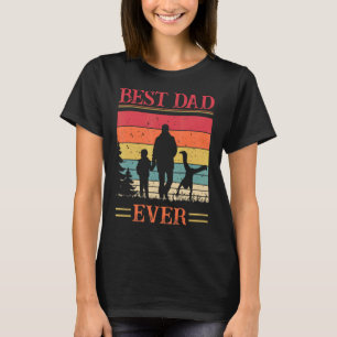 Männer Bester Vater je 2 Kinder Retro Vintager Vat T-Shirt