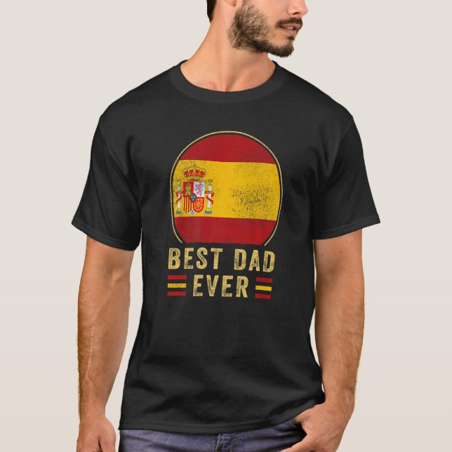 Männer Bester Vater je Spanischer Vater Land Spani T-Shirt (Vorderseite)
