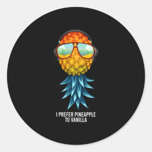 Männer bevorzugen Ananas gegenüber Vanille-Upside- Runder Aufkleber