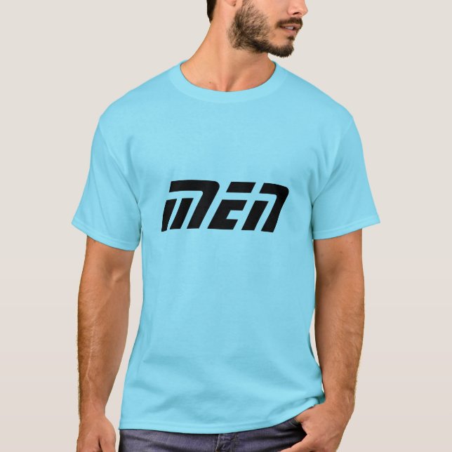 Männer Bezeichnung Text gedruckt Blau Farbe 100% B T-Shirt (Vorderseite)