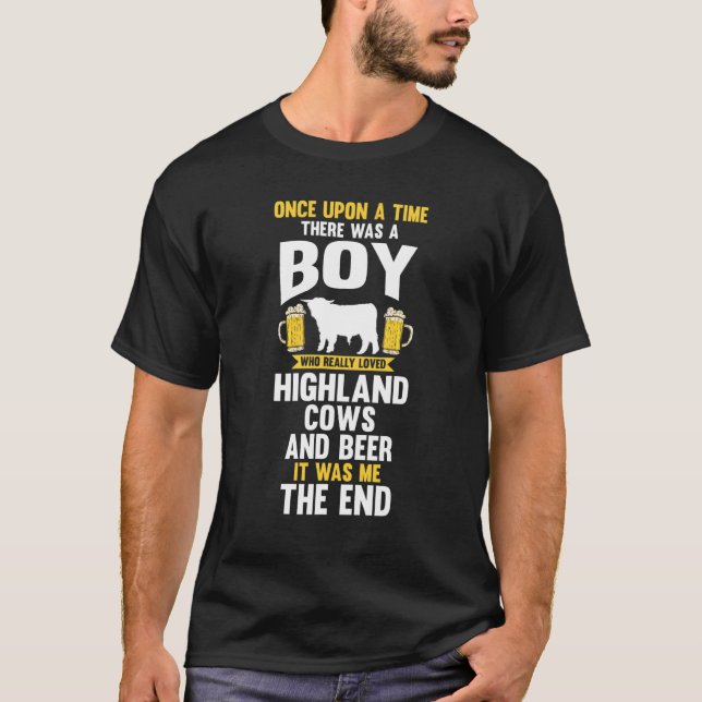 Männer Bier und Highland-Rinder T-Shirt (Vorderseite)