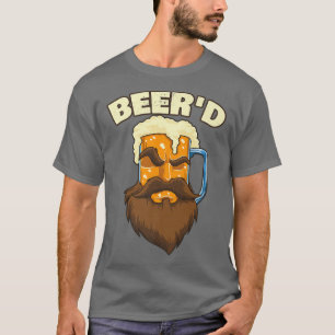 Männer Bier'd Hops trinken Handwerk Bart T-Shirt