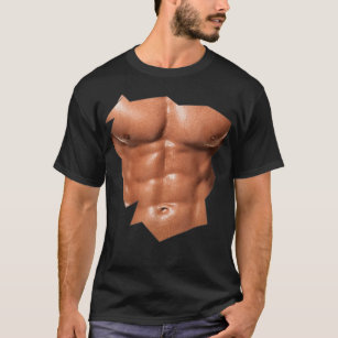 Männer Brustkorb Sixpack Abs lustiges Fake abs Mu T-Shirt