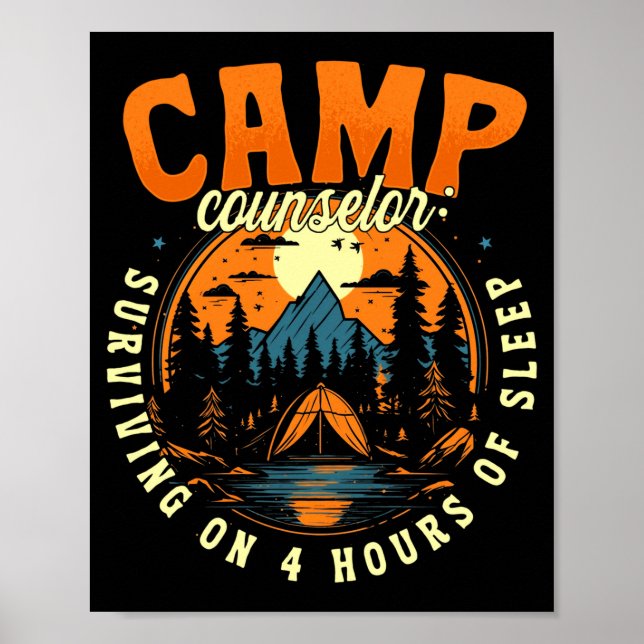 Männer-Camp-Berater, der auf 4 Stunden Schlaf über Poster (Vorne)