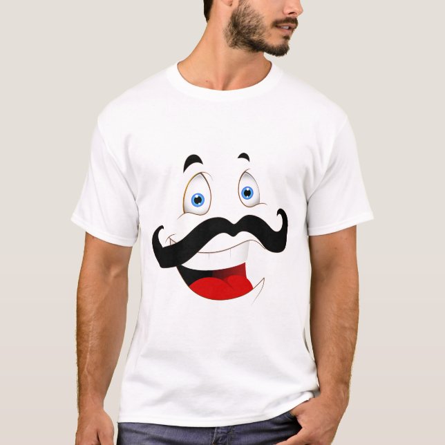 Männer Cartoon Laughing Face T - Shirt (Vorderseite)