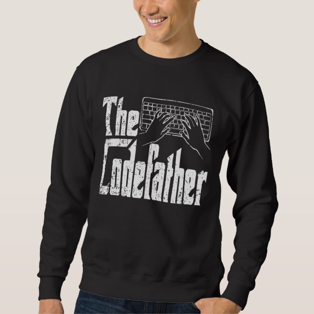 Männer Coding Dad The Codefather Vintage Coder Sweatshirt (Vorderseite)