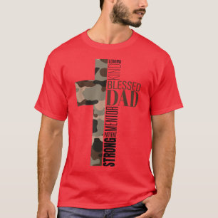 Männer Cooler Christlicher gesegneter Vater Kreuz  T-Shirt