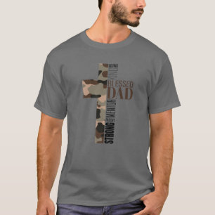 Männer Cooler Christlicher gesegneter Vater Kreuz  T-Shirt