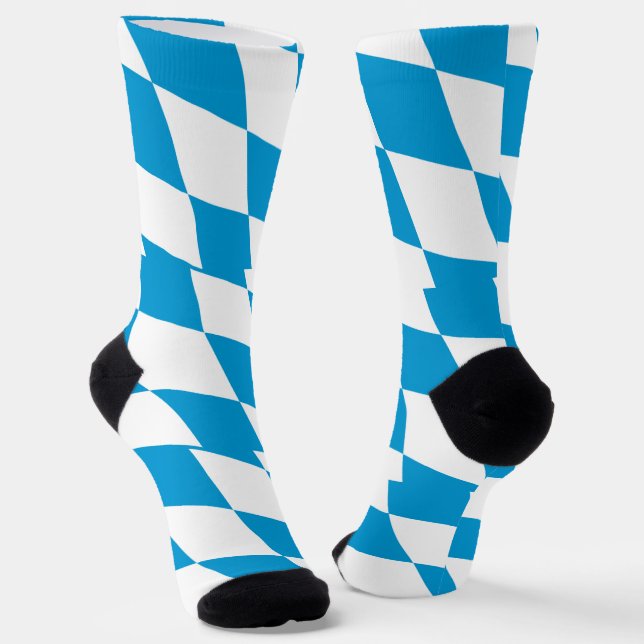 Männer Crew Socken mit bayerischer Flagge (Gewinkelt)