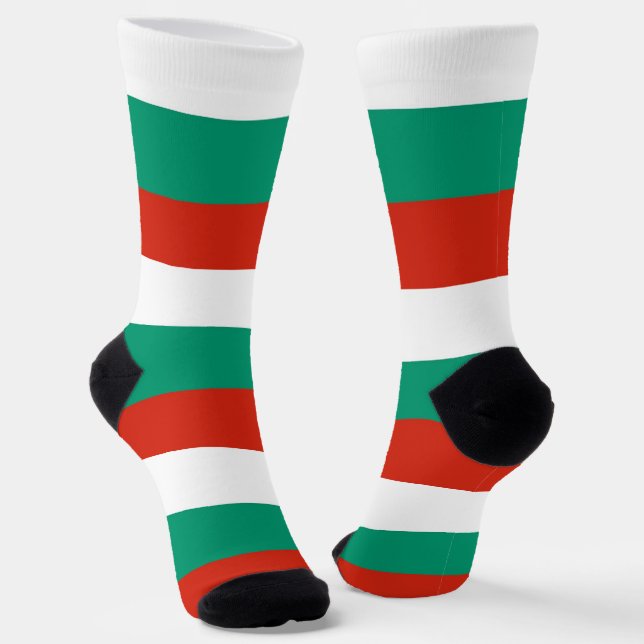 Männer Crew Socken mit bulgarischer Flagge (Gewinkelt)