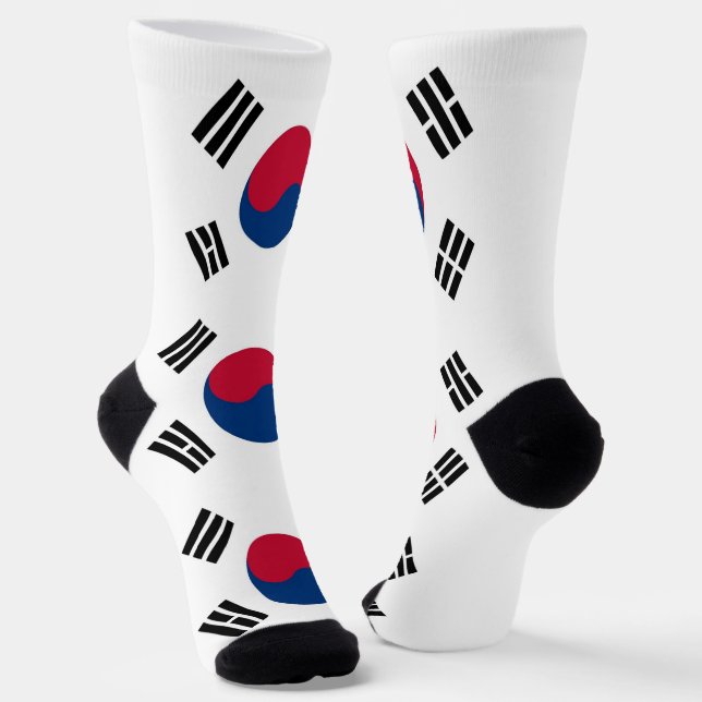 Männer Crew Socken mit der Flagge Südkoreas (Gewinkelt)