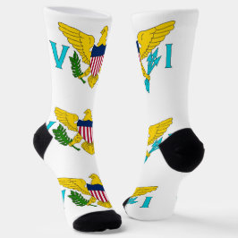 Männer Crew Socken mit Fahne der Jungfrau Islands,