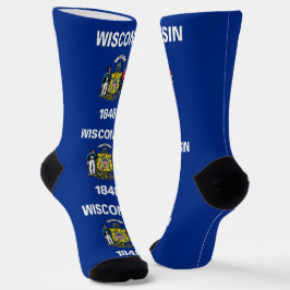 Männer Crew Socken mit Fahne von Wisconsin, USA.
