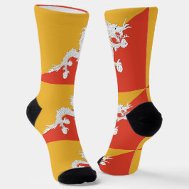 Männer Crew Socken mit Flagge Bhutans
