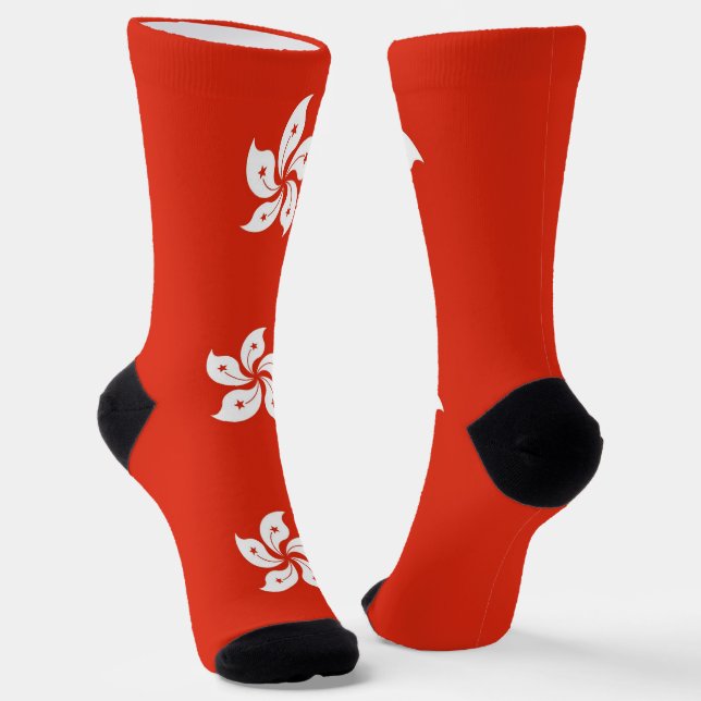 Männer Crew Socken mit Flagge Hongkongs (Gewinkelt)