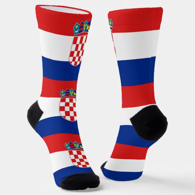 Männer Crew Socken mit Flagge Kroatiens (Gewinkelt)