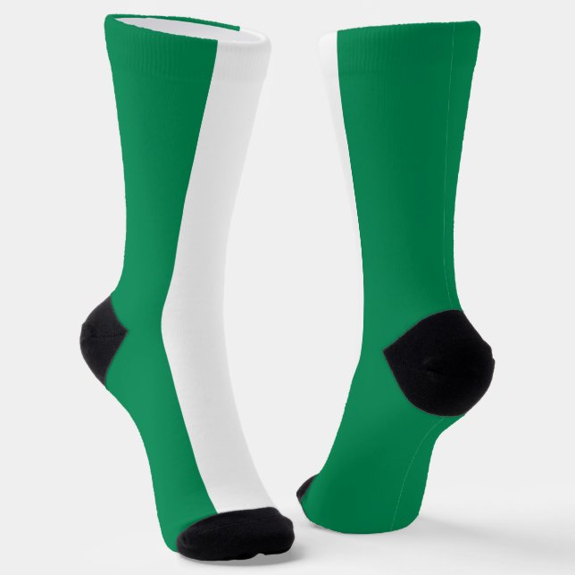 Männer Crew Socken mit Flagge Nigerias (Gewinkelt)