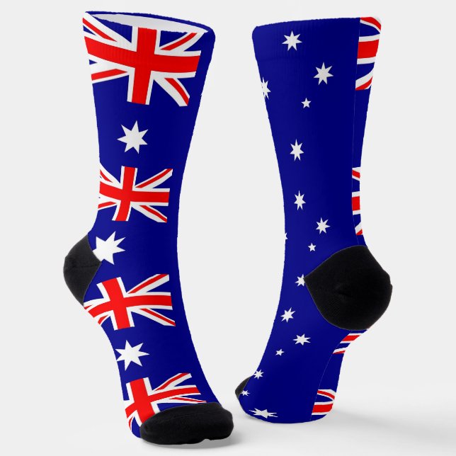 Männer Crew Socken mit Flagge von Australien. (Gewinkelt)