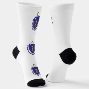 Männer Crew Socken mit Flagge von Massachusetts