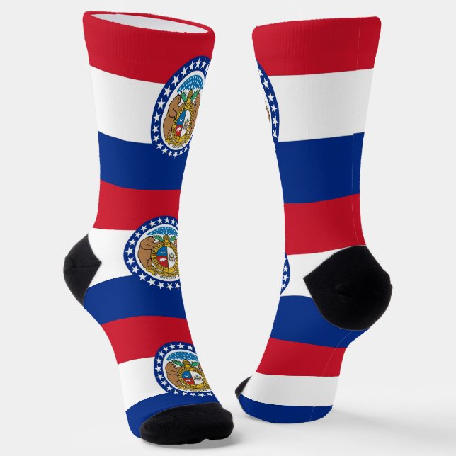 Männer Crew Socken mit Flagge von Missouri (Gewinkelt)