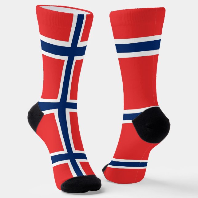 Männer-Crew-Socken mit norwegischer Flagge Socken (Gewinkelt)